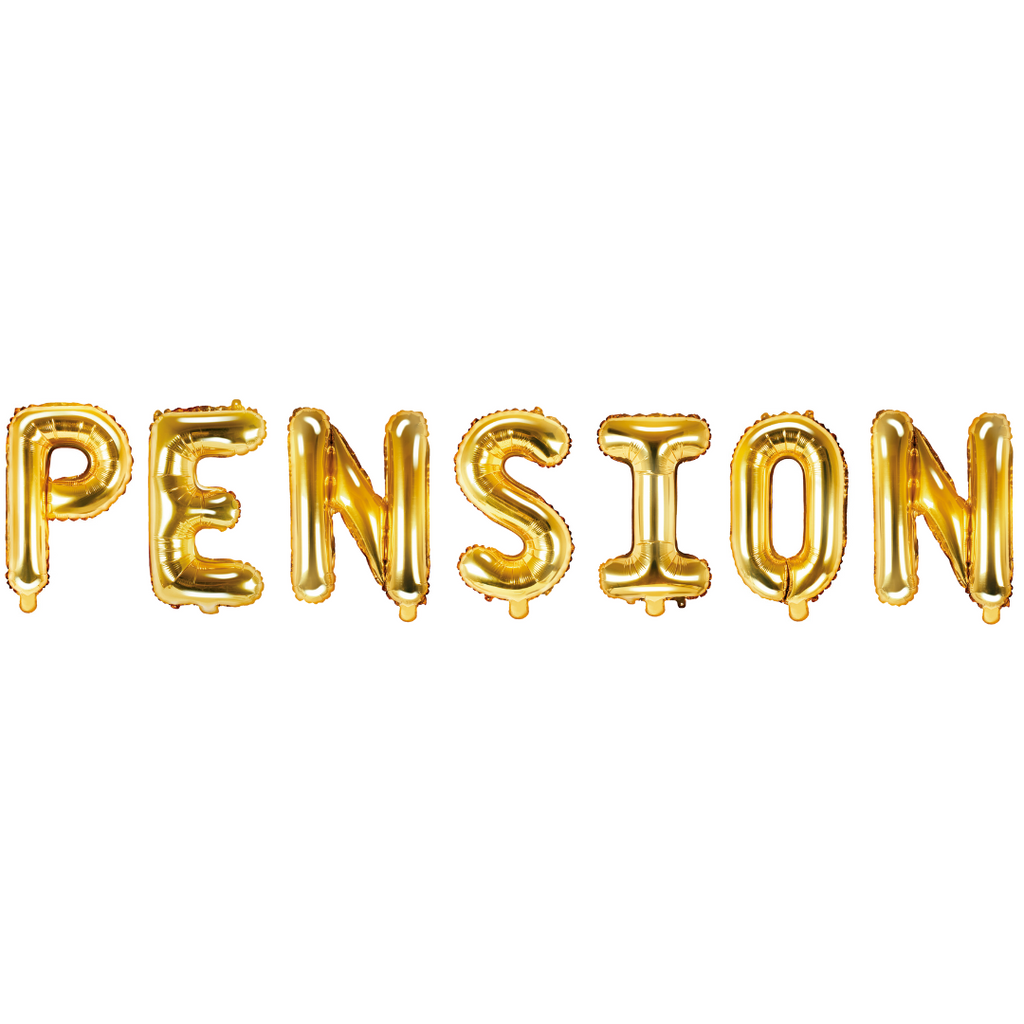 Folienballon Schriftzug (Pension) gold 35cm Höhe
