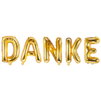 Folienballon Schriftzug (Danke) gold 35cm Höhe