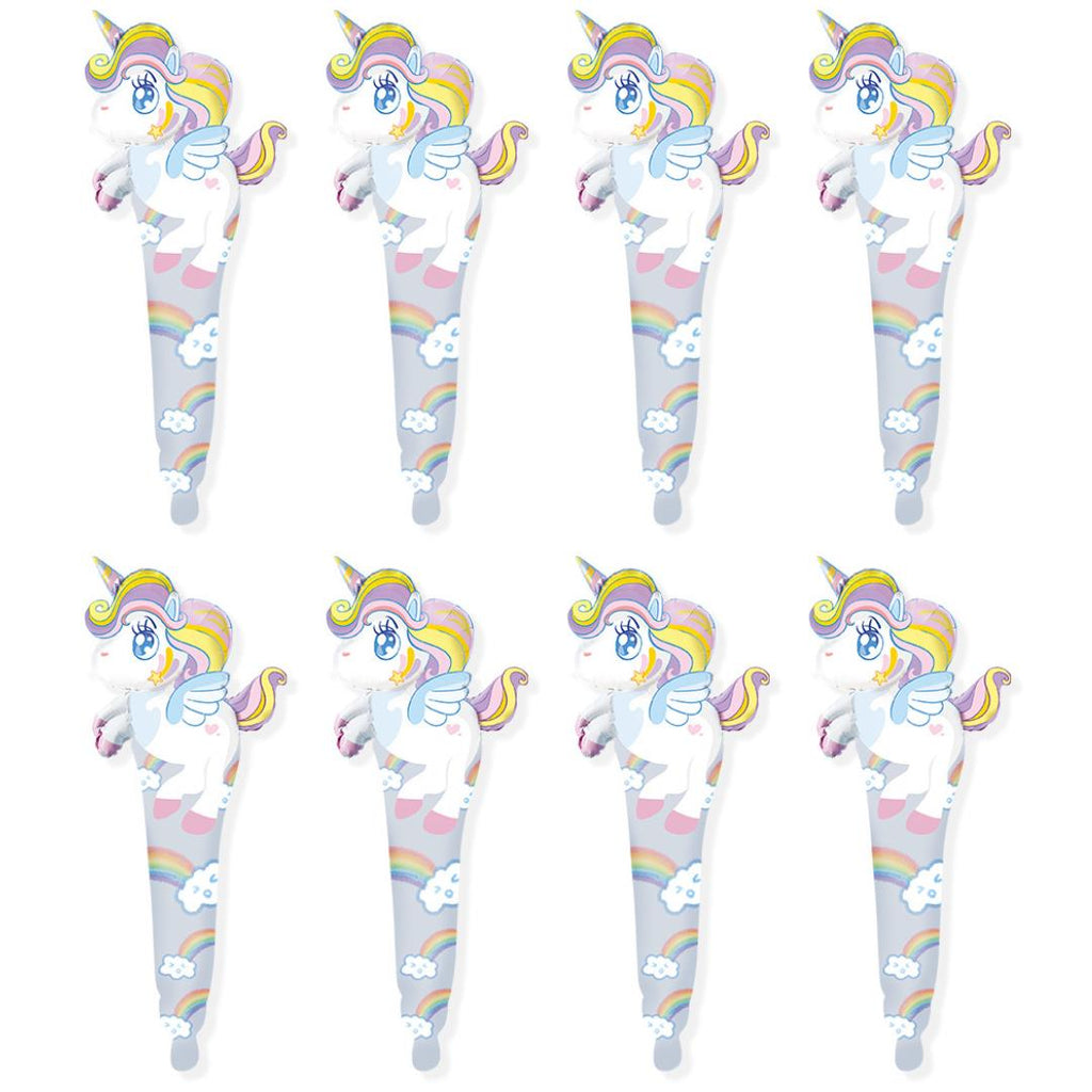 8x Mini-Folienballon Einhorn 50cm