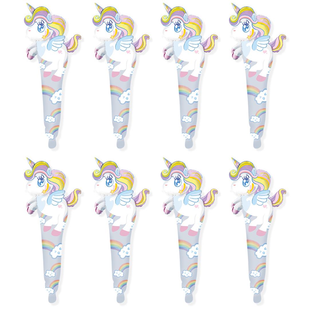 8x Mini-Folienballon Einhorn 50cm