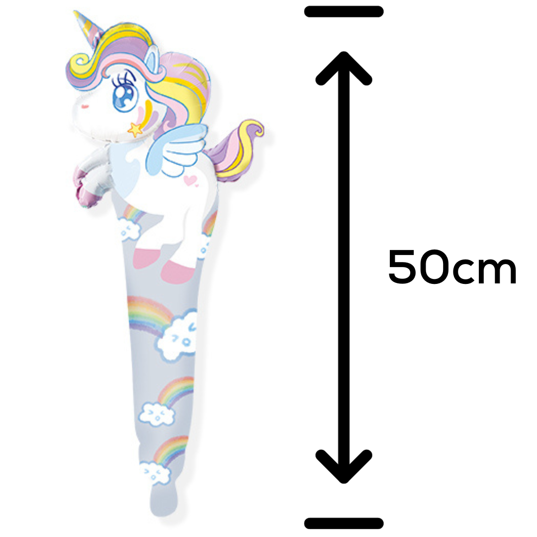 8x Mini-Folienballon Einhorn 50cm