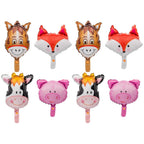 8x Mini-Folienballon (je 2x Esel, Kuh, Schwein, Fuchs)