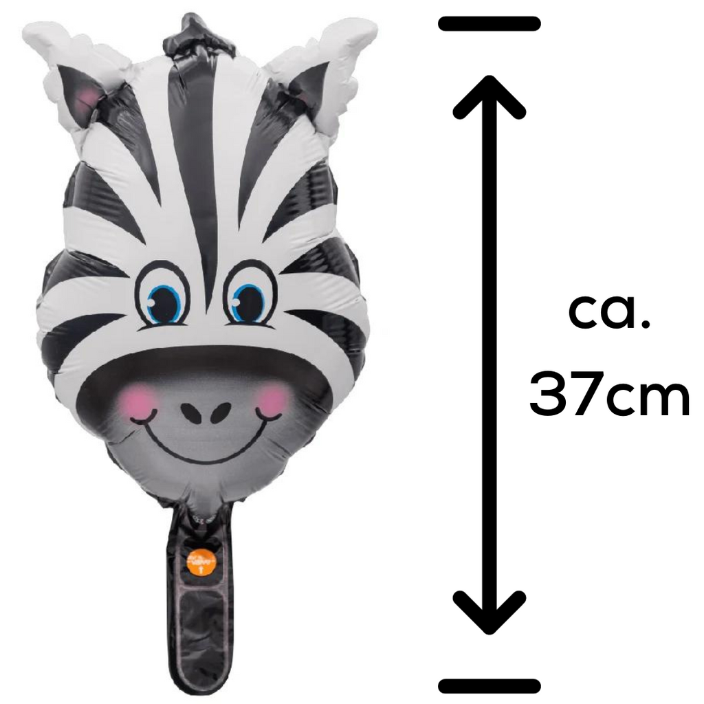 8x Mini-Folienballon (je 2x Zebra, Giraffe, Affe, Tiger)