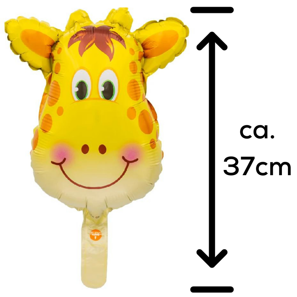 8x Mini-Folienballon (je 2x Zebra, Giraffe, Affe, Tiger)