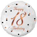 Folienballon 18th Birthday 45cm weiß/rosegold