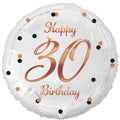 Folienballon 30th Birthday 45cm weiß/rosegold