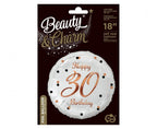 Folienballon 30th Birthday 45cm weiß/rosegold