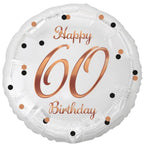 Folienballon 60th Birthday 45cm weiß/rosegold