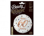 Folienballon 60th Birthday 45cm weiß/rosegold