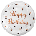 Folienballon Happy Birthday 45cm weiß/rosegold