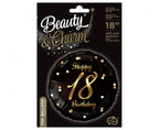 Folienballon 18th Birthday 45cm schwarz/gold