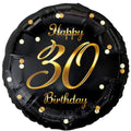 Folienballon 30th Birthday 45cm schwarz/gold