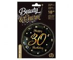 Folienballon 30th Birthday 45cm schwarz/gold