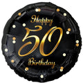 Folienballon 50th Birthday 45cm schwarz/gold