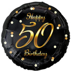 Folienballon 50th Birthday 45cm schwarz/gold