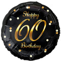 Folienballon 60th Birthday 45cm schwarz/gold