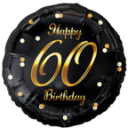 Folienballon 60th Birthday 45cm schwarz/gold