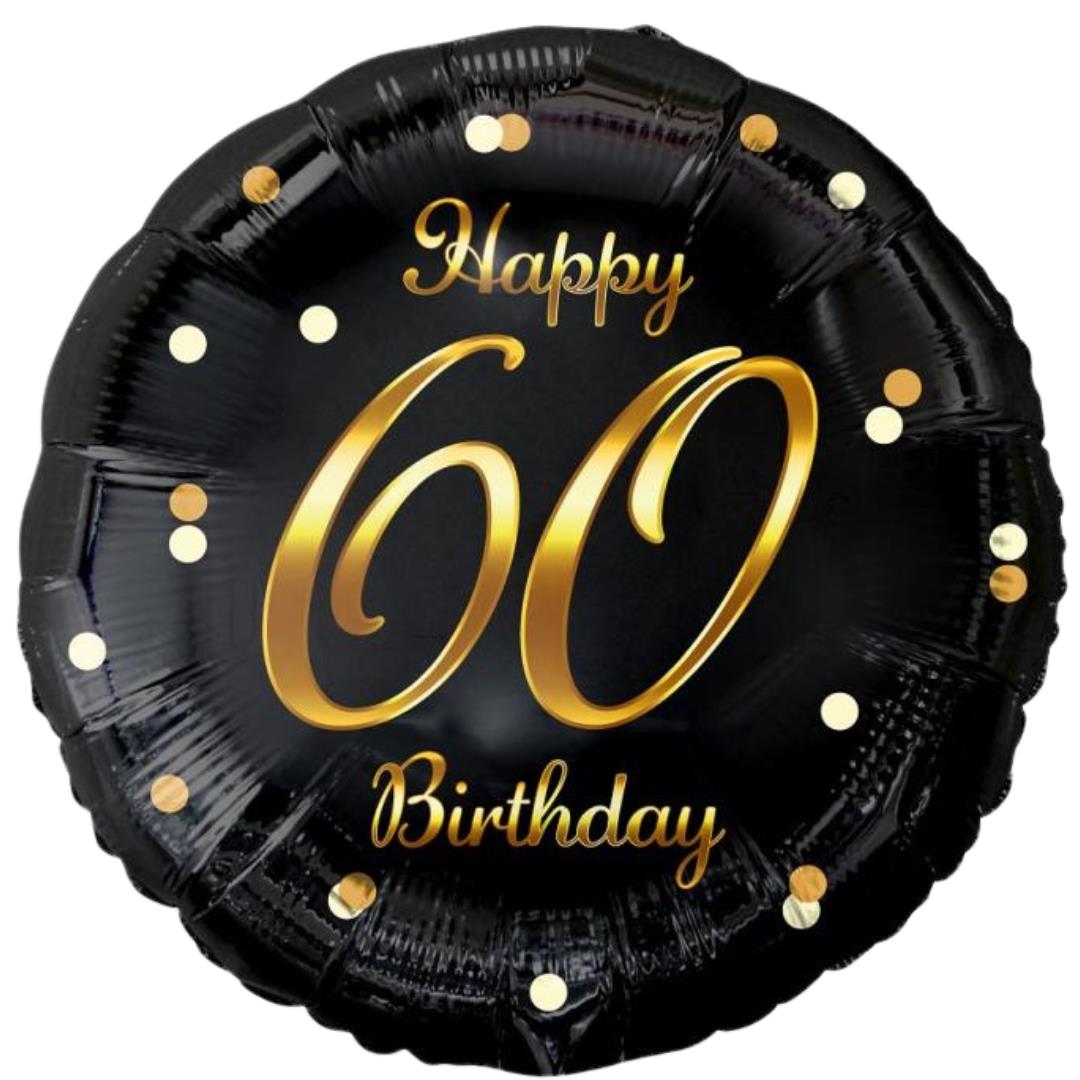 Folienballon 60th Birthday 45cm schwarz/gold