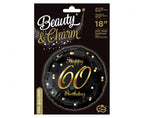 Folienballon 60th Birthday 45cm schwarz/gold