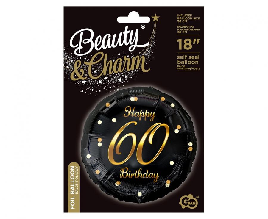 Folienballon 60th Birthday 45cm schwarz/gold