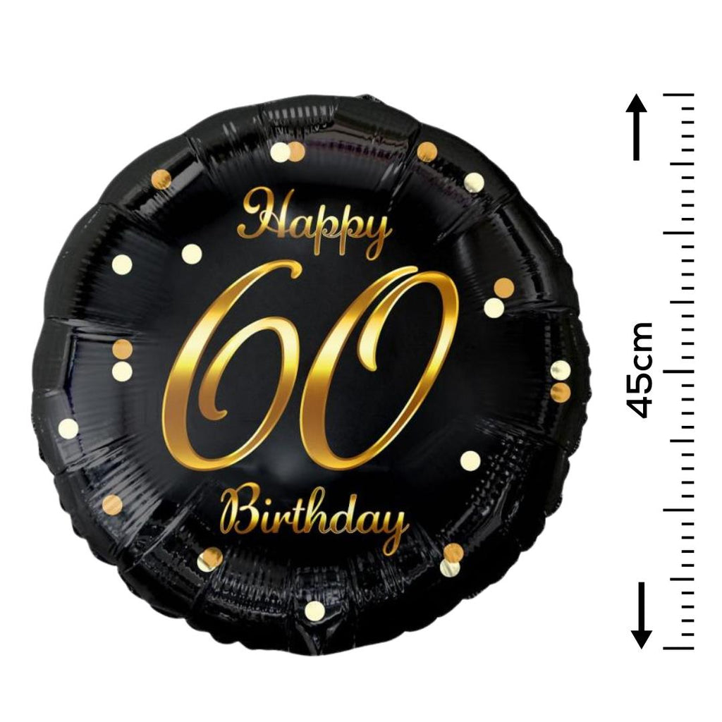 Folienballon 60th Birthday 45cm schwarz/gold