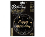 Folienballon Happy Birthday 45cm schwarz/gold