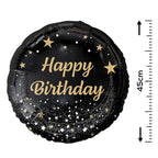 Folienballon Happy Birthday 45cm schwarz/gold