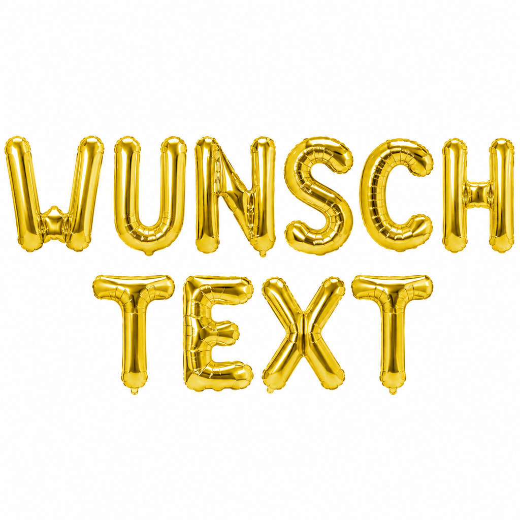Party Austria Buchstabenballons Gold 35 cm – Wunschtext personalisierbar – Folienballons für Geburtstag, Hochzeit, Taufe & Firmung