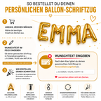 Party Austria Buchstabenballons Gold 35 cm – Wunschtext personalisierbar – Folienballons für Geburtstag, Hochzeit, Taufe & Firmung