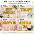 Party Austria Buchstabenballons Gold 35 cm – Wunschtext personalisierbar – Folienballons für Geburtstag, Hochzeit, Taufe & Firmung
