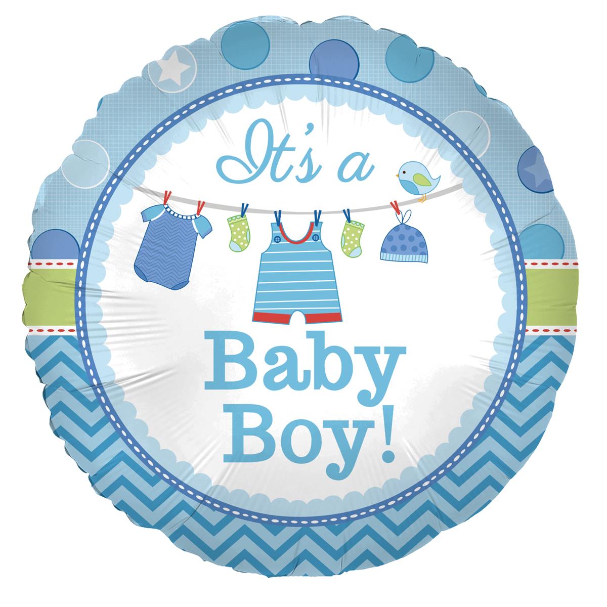 Party Austria 9x Folienballon Baby Boy 45cm/60cm