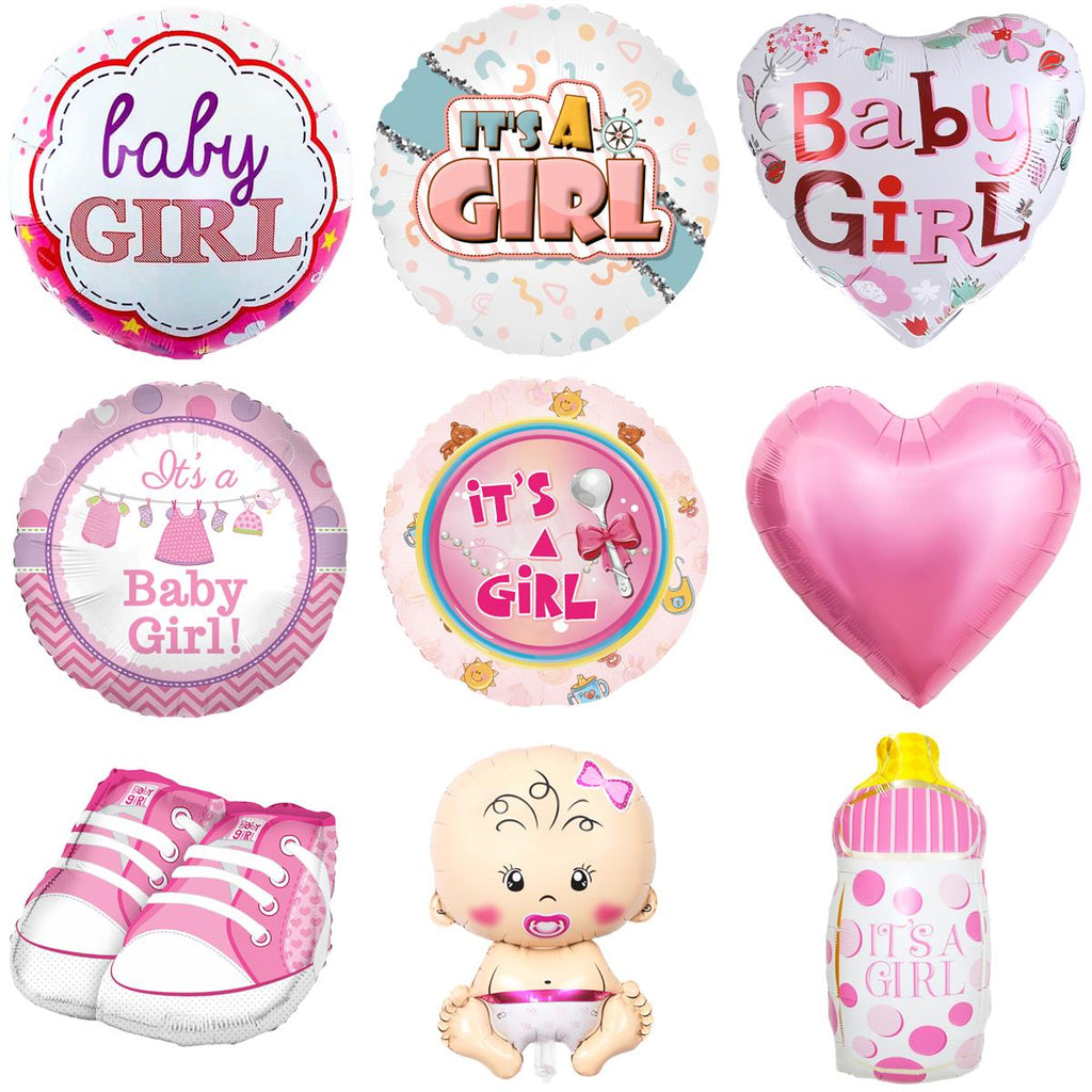 Party Austria 9x Folienballon Baby Girl 45cm/60cm