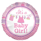 Party Austria 9x Folienballon Baby Girl 45cm/60cm