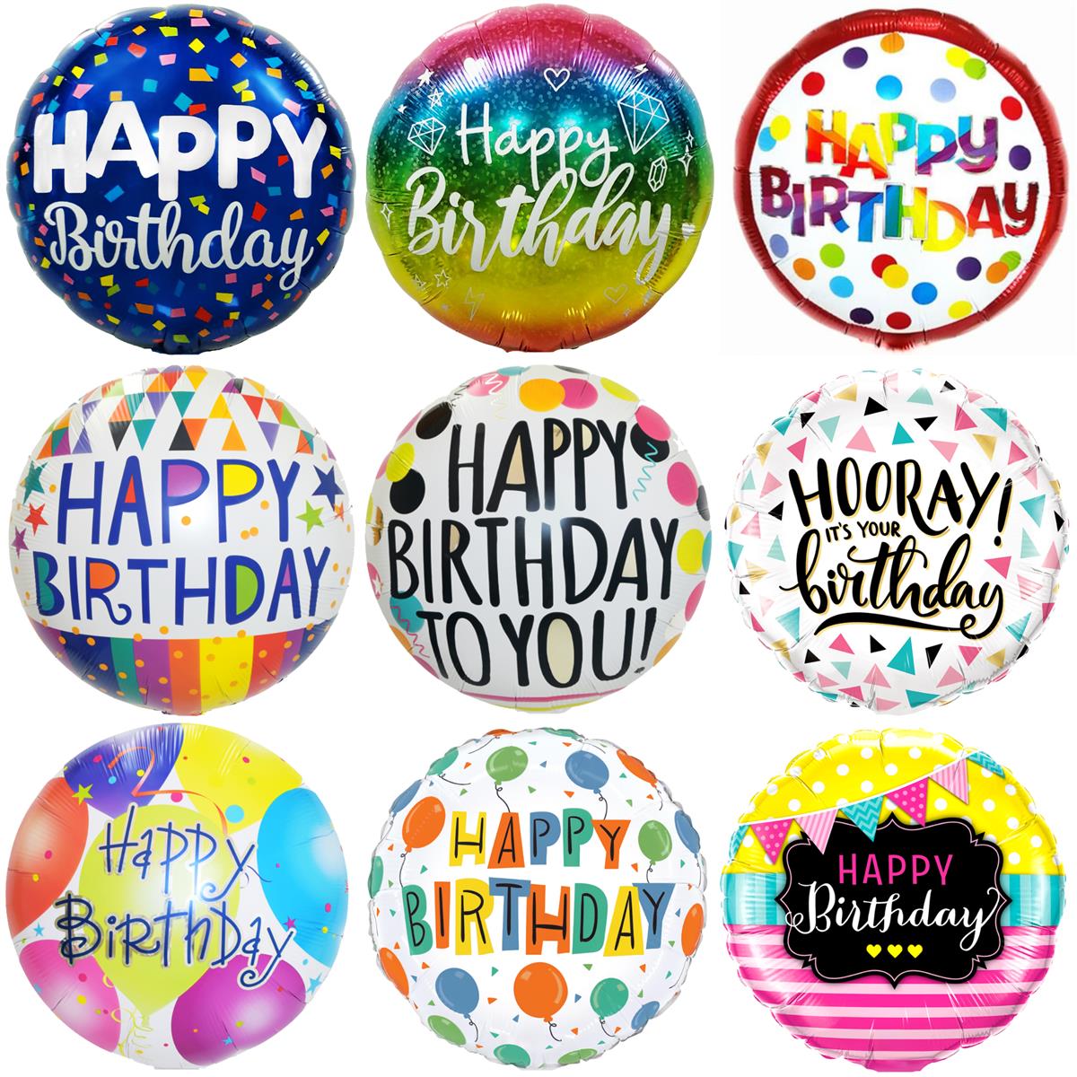 Party Austria 9x Folienballon 45cm Happy Birthday