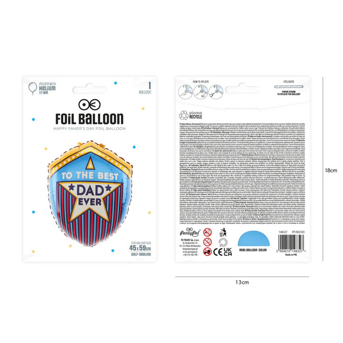 Folienballon Best Dad Ever 50cm
