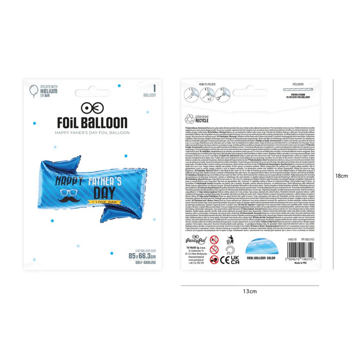 Folienballon Happy Fathers Day 70cm