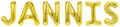 Banner männliche Namen (Jannis) 16x12cm weiß