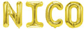 Banner männliche Namen (Nico) 16x12cm weiß