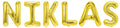 Banner männliche Namen (Niklas) 16x12cm weiß