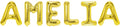 Folienballon Schriftzug weibliche Namen (Amelia) 35cm Höhe