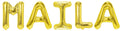 Banner weibliche Namen (Maila) 16x12cm weiß