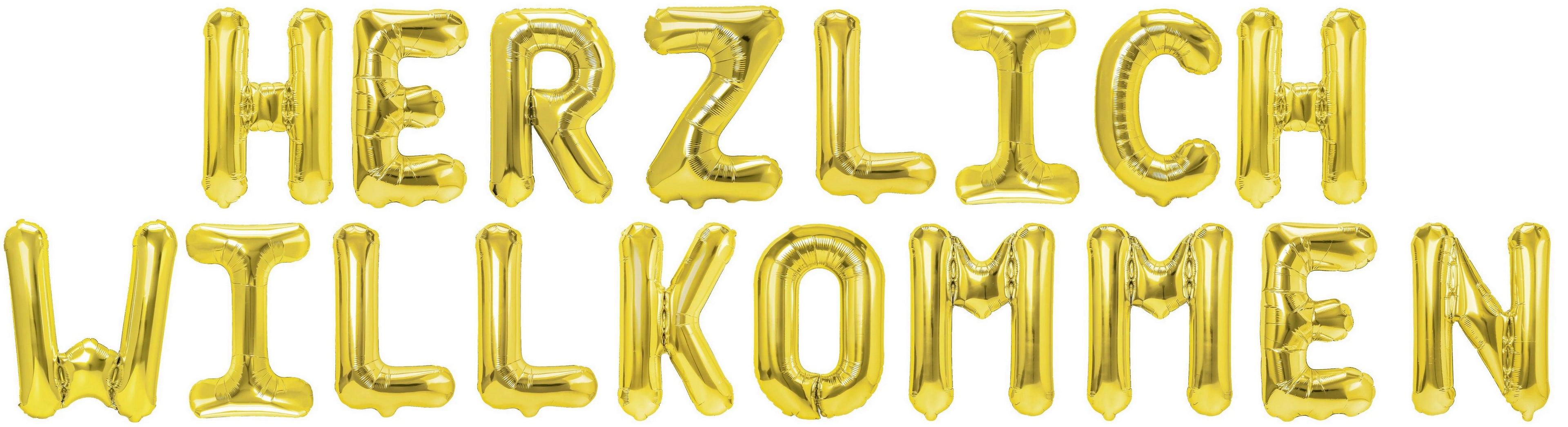 Folienballon Schriftzug (Herzlich Willkommen) 35cm Höhe