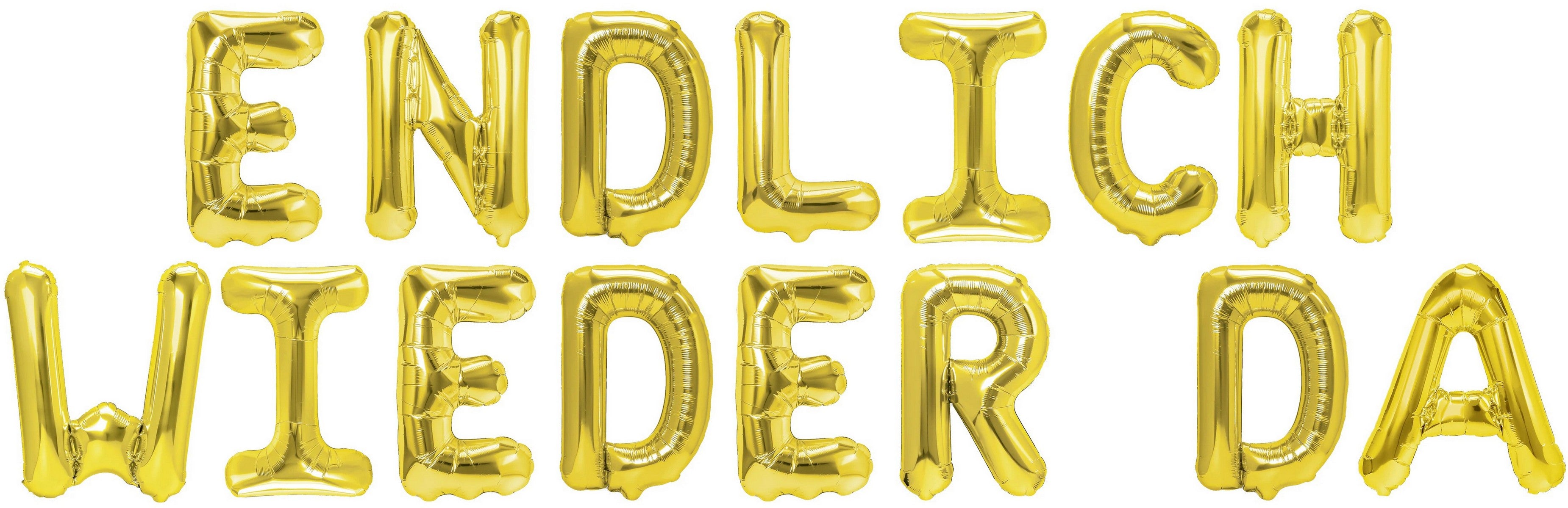 Folienballon Schriftzug (Endlich wieder da) 35cm Höhe
