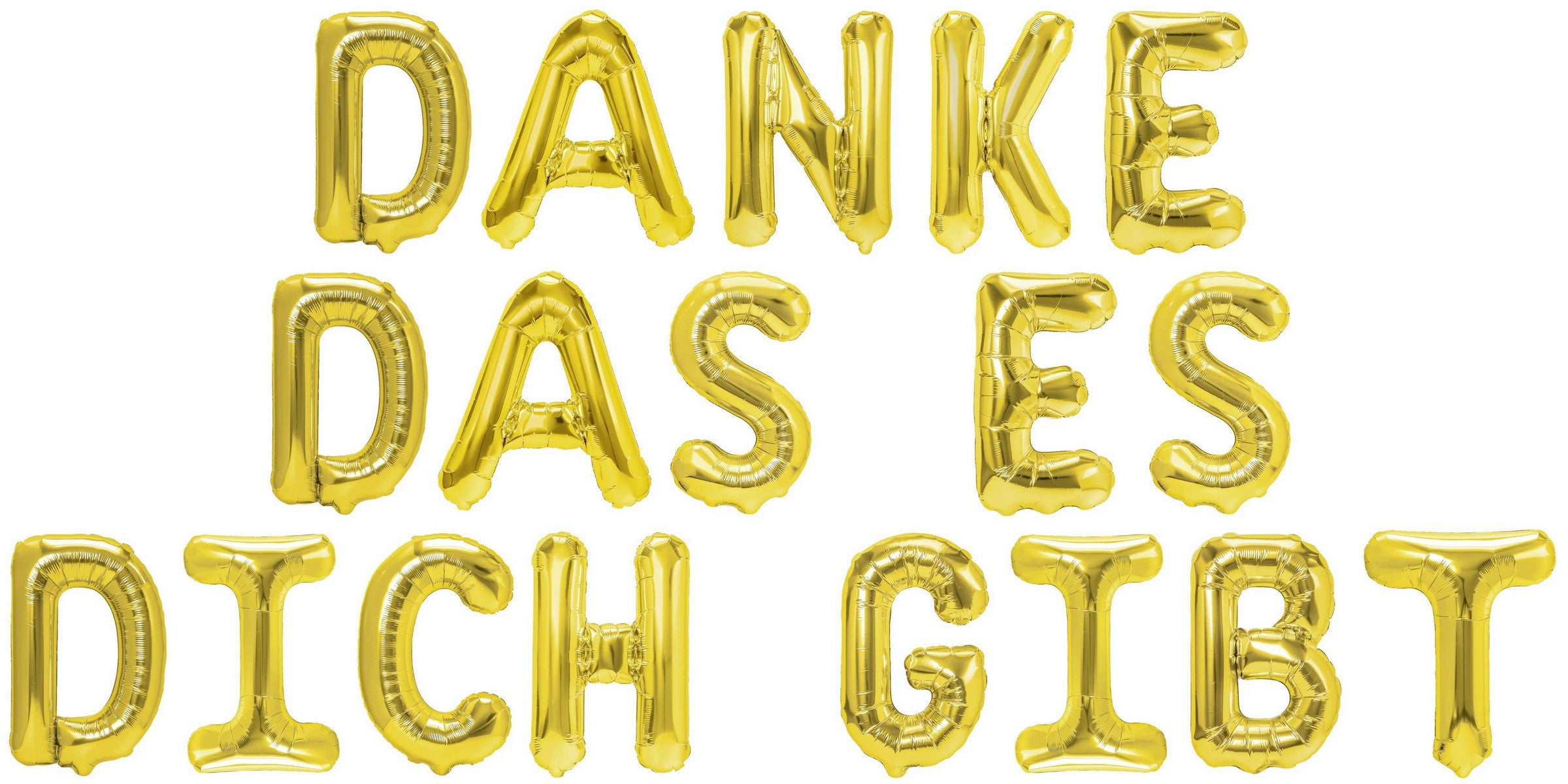 Folienballon Schriftzug (Danke das es dich gibt) 35cm Höhe