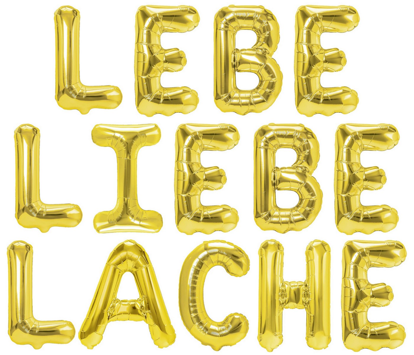 Folienballon Schriftzug (Lebe Liebe Lache) 35cm Höhe