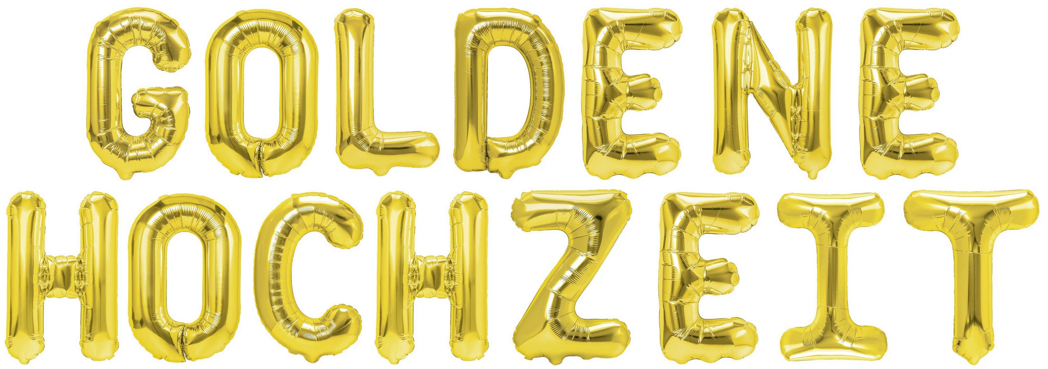 Folienballon Schriftzug (Goldene Hochzeit) 35cm Höhe