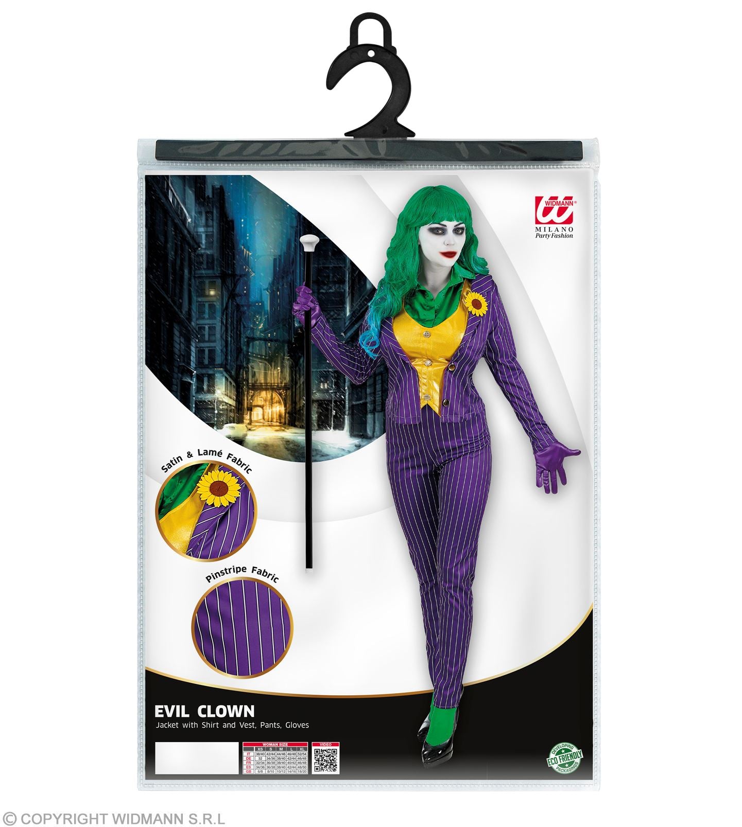 Kostüm Evil Clown  inkl. Handschuhe