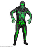 Kostüm Neonskelett grün/schwarz