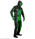 Kostüm Neonskelett grün/schwarz