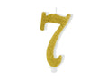 Kerze Zahl Nr. 7 gold 10cm
